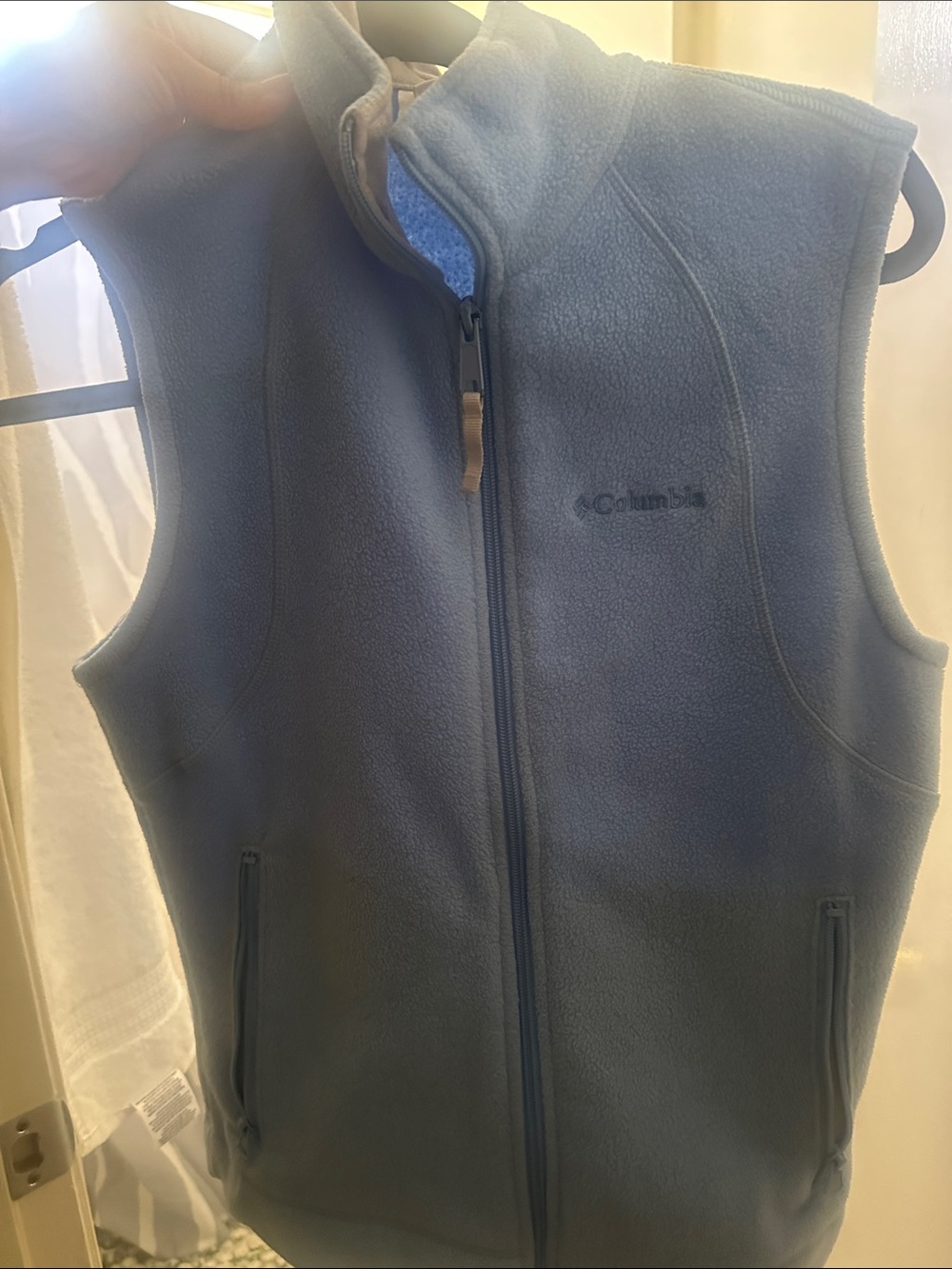 Columbia Light Blue Men’s Fleece Vest with Full Zip